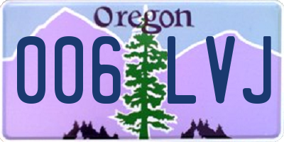 OR license plate 006LVJ
