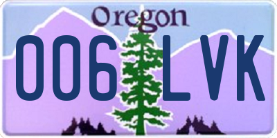 OR license plate 006LVK