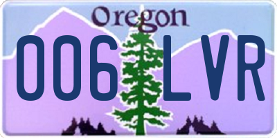 OR license plate 006LVR