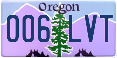 OR license plate 006LVT