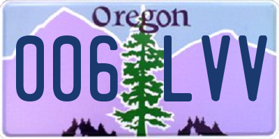 OR license plate 006LVV