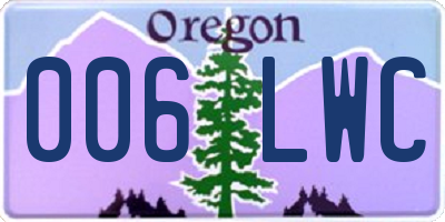 OR license plate 006LWC