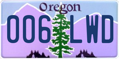 OR license plate 006LWD