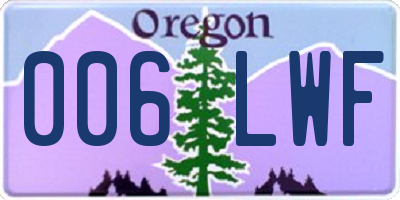 OR license plate 006LWF