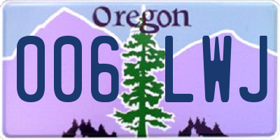 OR license plate 006LWJ
