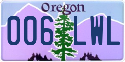 OR license plate 006LWL