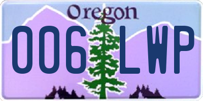 OR license plate 006LWP