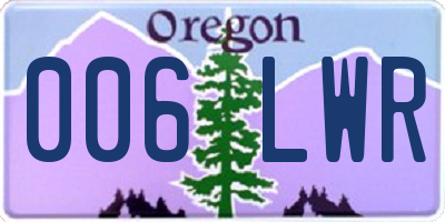 OR license plate 006LWR