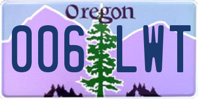OR license plate 006LWT