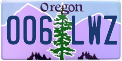 OR license plate 006LWZ