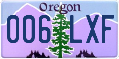 OR license plate 006LXF