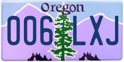 OR license plate 006LXJ
