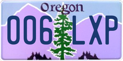 OR license plate 006LXP