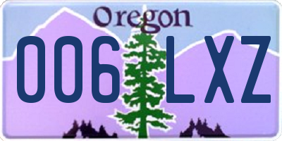OR license plate 006LXZ