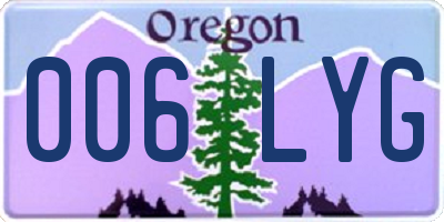 OR license plate 006LYG