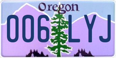 OR license plate 006LYJ