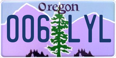 OR license plate 006LYL