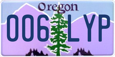 OR license plate 006LYP