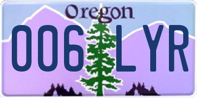 OR license plate 006LYR
