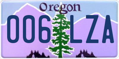 OR license plate 006LZA
