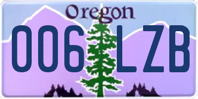 OR license plate 006LZB
