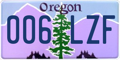 OR license plate 006LZF