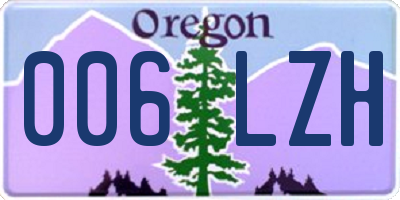 OR license plate 006LZH