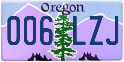 OR license plate 006LZJ