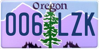 OR license plate 006LZK