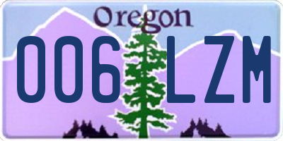 OR license plate 006LZM