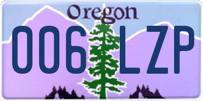 OR license plate 006LZP