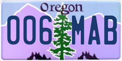 OR license plate 006MAB