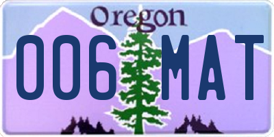 OR license plate 006MAT