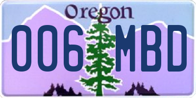 OR license plate 006MBD