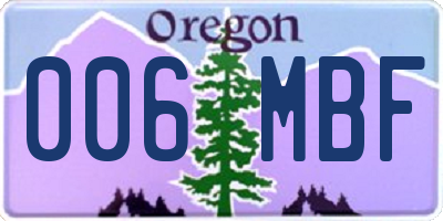 OR license plate 006MBF