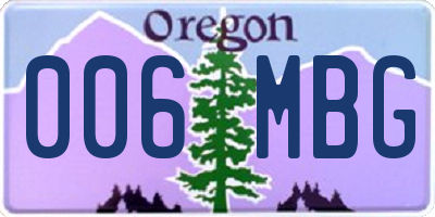OR license plate 006MBG