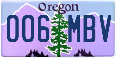 OR license plate 006MBV