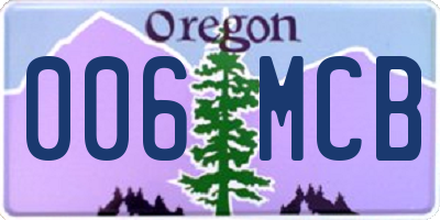 OR license plate 006MCB