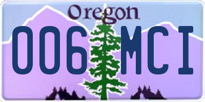 OR license plate 006MCI