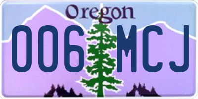 OR license plate 006MCJ