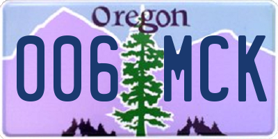 OR license plate 006MCK