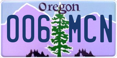 OR license plate 006MCN