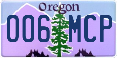 OR license plate 006MCP