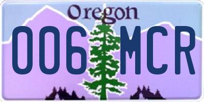 OR license plate 006MCR