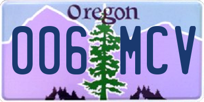 OR license plate 006MCV