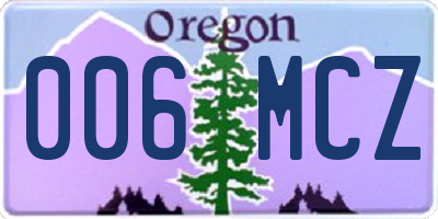 OR license plate 006MCZ