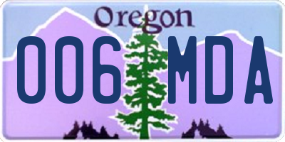 OR license plate 006MDA