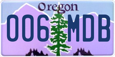 OR license plate 006MDB