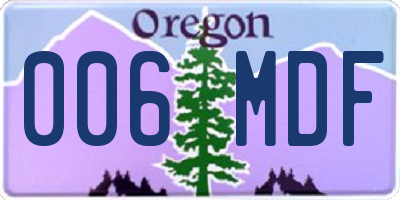 OR license plate 006MDF