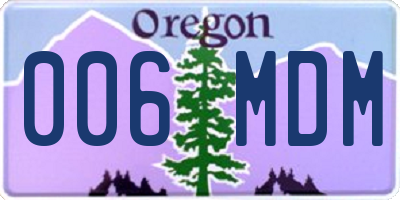OR license plate 006MDM